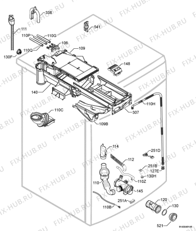 Взрыв-схема стиральной машины Aeg Electrolux L86850A - Схема узла Hydraulic System 272